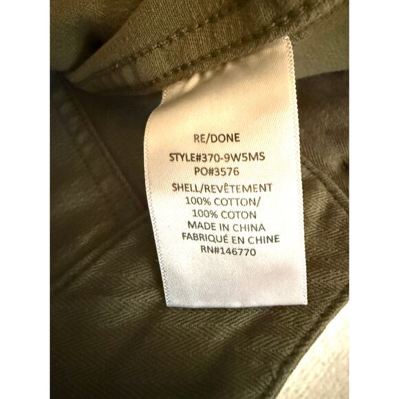 Re/Done Womens 50s Military Shorts Button Fly Olive Green 24 - Picture 7 of 8